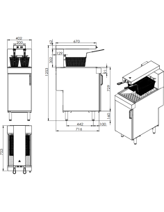 Commercial Fryer Mate Chip Warming Station Electric Free Standing 0.94kW | Stalwart DA-VX15 2