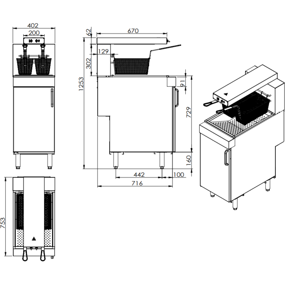 Commercial Fryer Mate Chip Warming Station Electric Free Standing 0.94kW | Stalwart DA-VX15