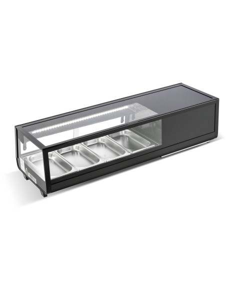 Commercial Refrigerator Sushi & Tapas Showcase 4xGN1/3 Black | Stalwart DA-CS42A