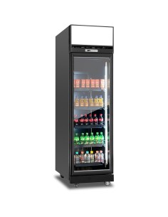 Commercial Display Refrigerator with Glass door & Canopy 600 litres Black | Stalwart DA-KLG750
