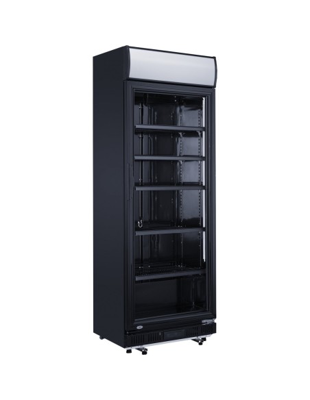 Commercial Drink cooler Upright 402 litres Dynamic cooling Hinged glass door Black Canopy light | Stalwart DA-LG402DFBLACK