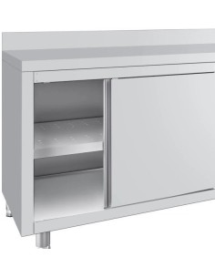Stalwart Hot Cupboard Stainless steel Kitchen Pass with Sliding doors 1800mm x 600mm with Upstand | VTC186WB 2