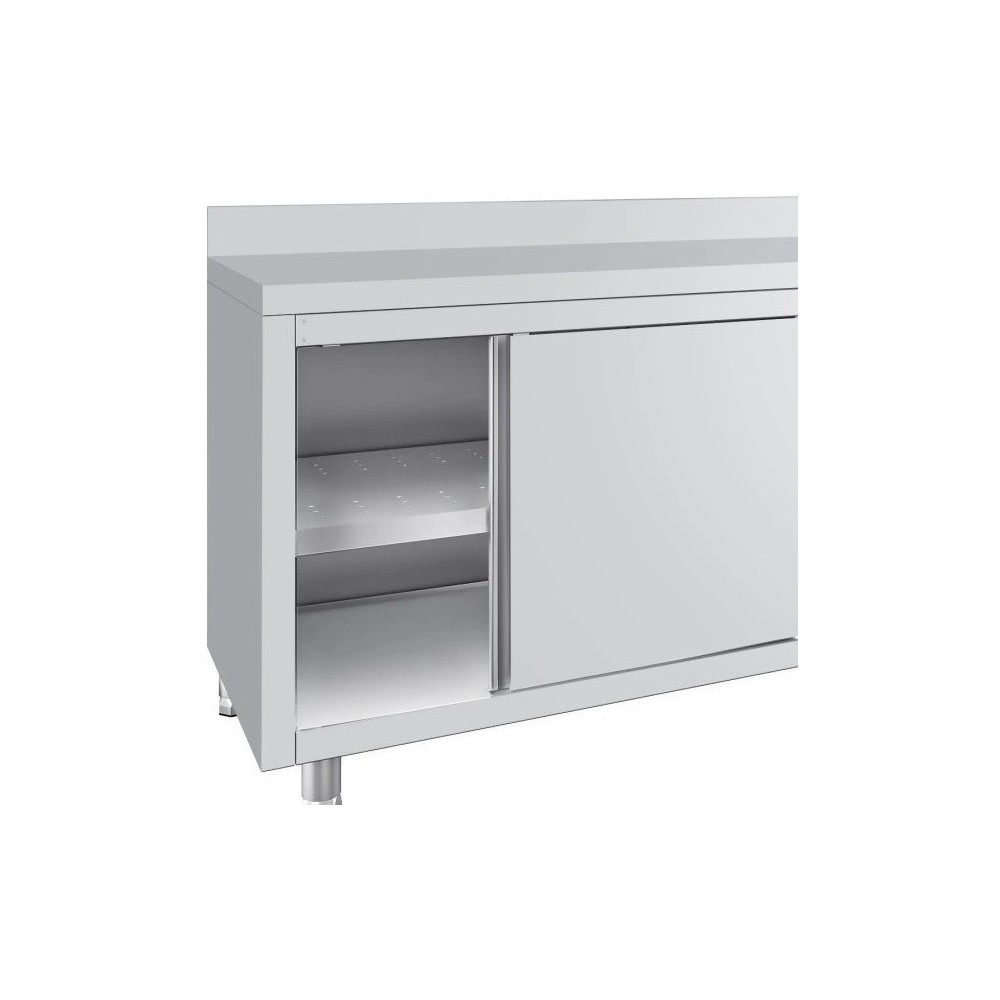 Stalwart Hot Cupboard Stainless steel Kitchen Pass with Sliding doors 1800mm x 600mm with Upstand | VTC186WB