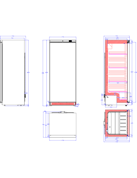 600lt Commercial Refrigerator Upright cabinet Single door White | Stalwart DA-DWR600W