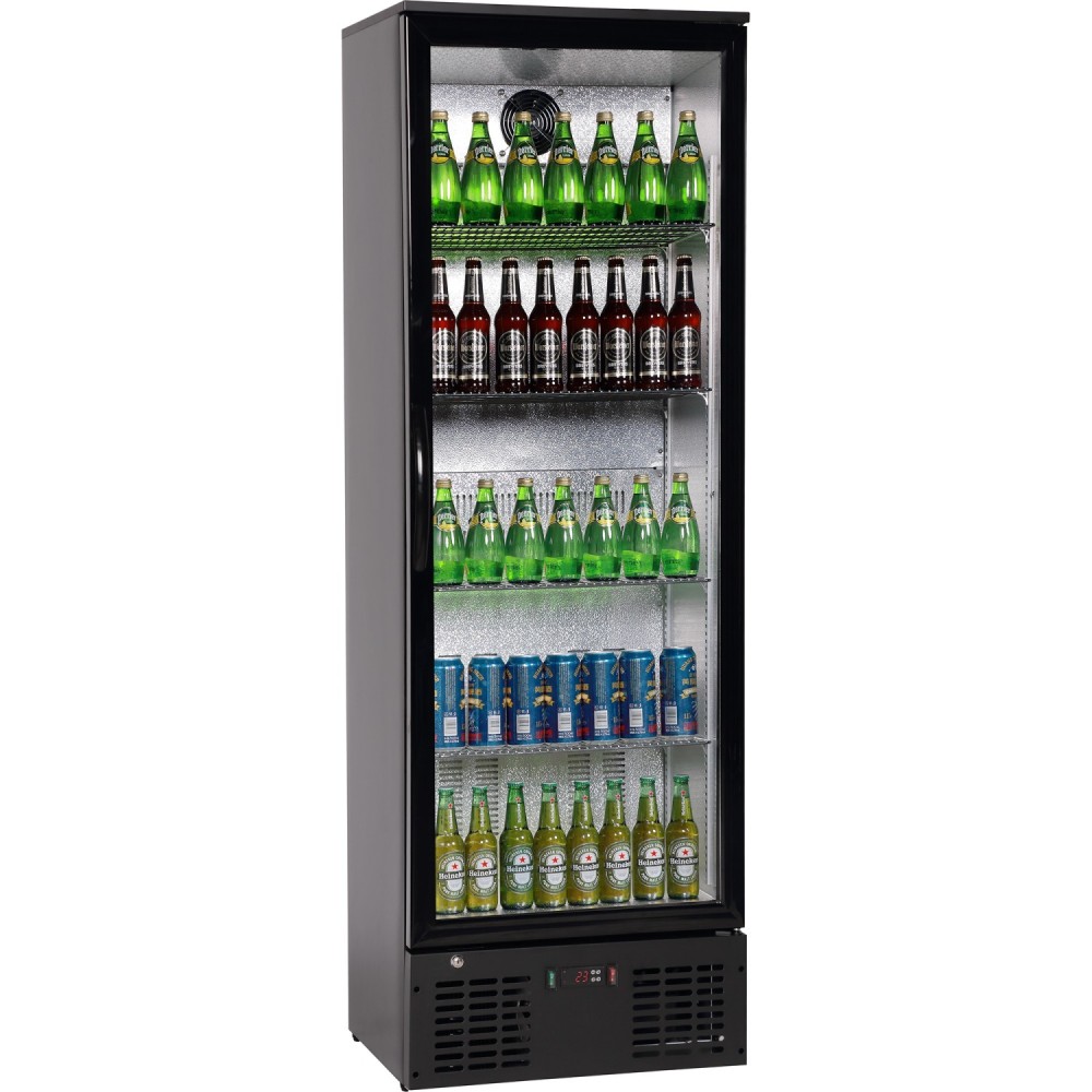 Commercial Bar bottle cooler Upright Single door 300 litres Black | Stalwart DA-LG310H