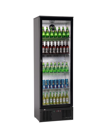 Commercial Bar bottle cooler Upright Single door 300 litres Black | Stalwart DA-LG310H