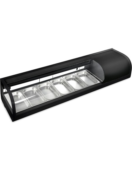 Commercial Refrigerator Sushi Showcase 6xGN1/3 Black | Stalwart DA-CS62AB