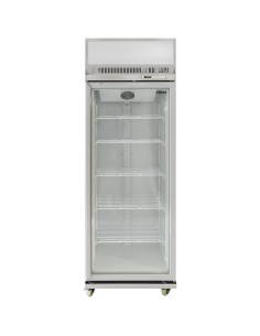 Commercial Display Refrigerator Upright 480 litres Hinged glass door LED canopy Grey | Stalwart DA-SCM500