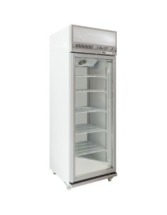 Commercial Display Refrigerator Upright 480 litres Hinged glass door LED canopy Grey | Stalwart DA-SCM500 2