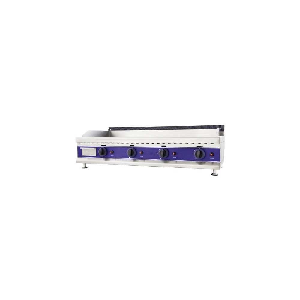 Commercial Gas Griddle Smooth 4 zone 12kW Table top | Stalwart DA-HGT1100