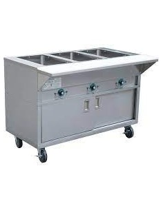 Mobile Bain marie with Cupboard 3xGN1/1 | DA-EST3SWCBSD