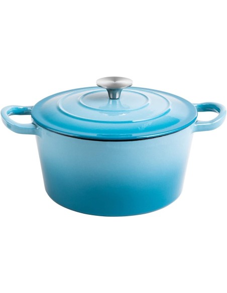 Enameled Cast iron Casserole Dish Round Turquiose Ă¸20cm 1.5 litres | DA-A20WT