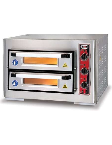 Electric Pizza Oven 2 chambers 500x500mm Capacity  4+4 pizzas at 10&quot 3 thermostats 230V/1 phase | DA-PF5050DE3