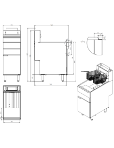 Commercial Gas Tube Fryer 20L Free Standing 26.4kW | DA-GF90 2
