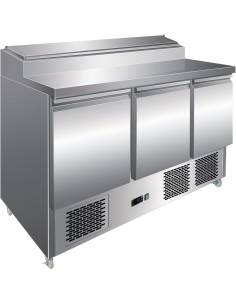 Refrigerated Prep Table 3 doors Sandwich top 8xGN1/6 | Stalwart DA-THPS30016