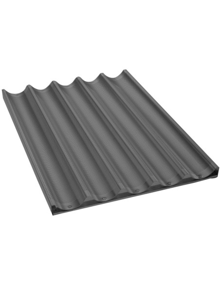 Oven Baguette / French Bread Baking Tray Aluminium Non-stick 600x400x80mm | Stalwart FBR6040N