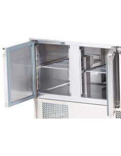 Saladette Prep Counter with Glass top 1365x700x1350mm 3 doors | Stalwart DA-THS903CG 2