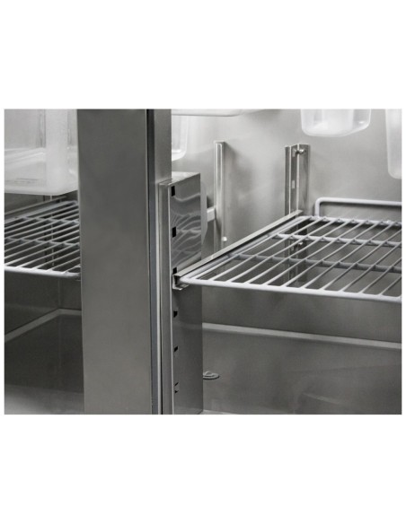 Saladette Prep Counter with Glass top 1365x700x1350mm 3 doors | Stalwart DA-THS903CG