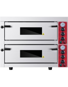 Commercial Double Pizza oven Electric 2 chamber 660x660mm Mechanical controls 9kW | Stalwart DA-KNGEP8T 2
