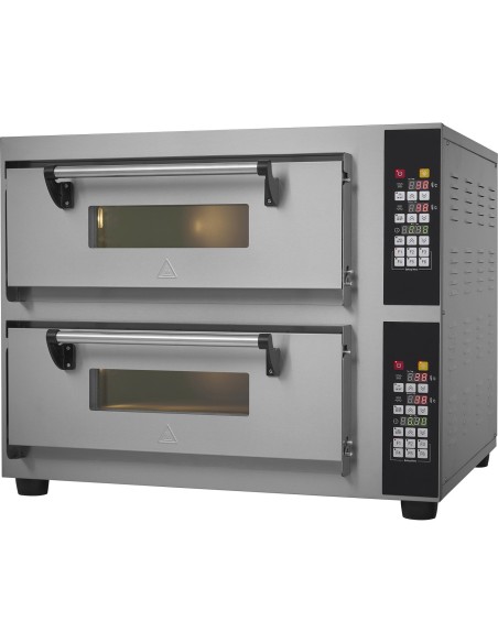 Commercial Pizza oven Electric 2 chambers 610x610mm 450°C Digital controls 8.4kW 380V | Stalwart DA-PS662E