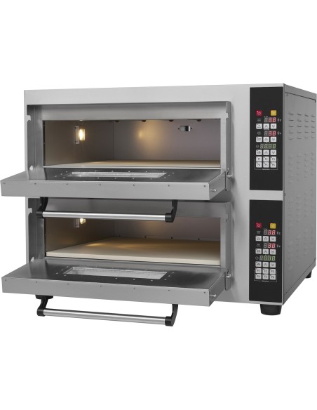 Commercial Pizza oven Electric 2 chambers 610x610mm 450°C Digital controls 8.4kW 380V | Stalwart DA-PS662E