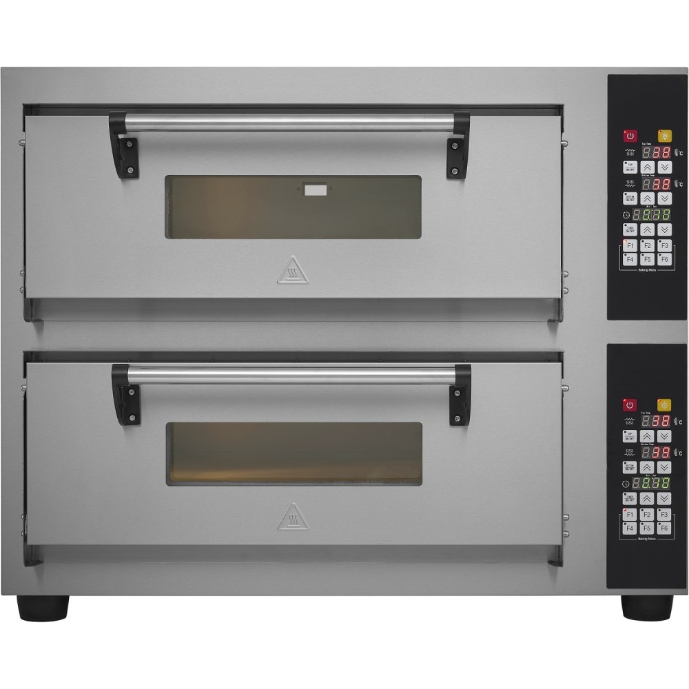 Commercial Pizza oven Electric 2 chambers 610x610mm 450°C Digital controls 8.4kW 380V | Stalwart DA-PS662E