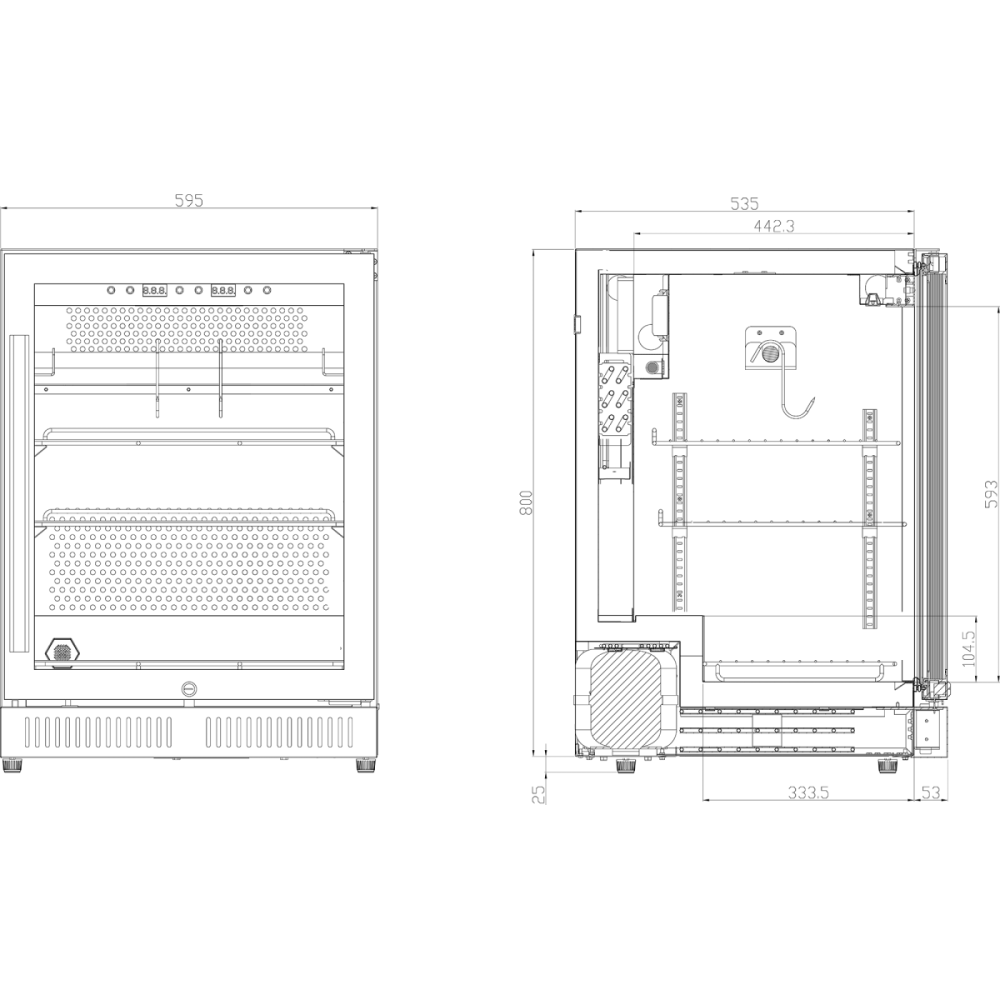 Professional Meat Dry Aging Maturing Refrigerator 125 litres | DA-SN125