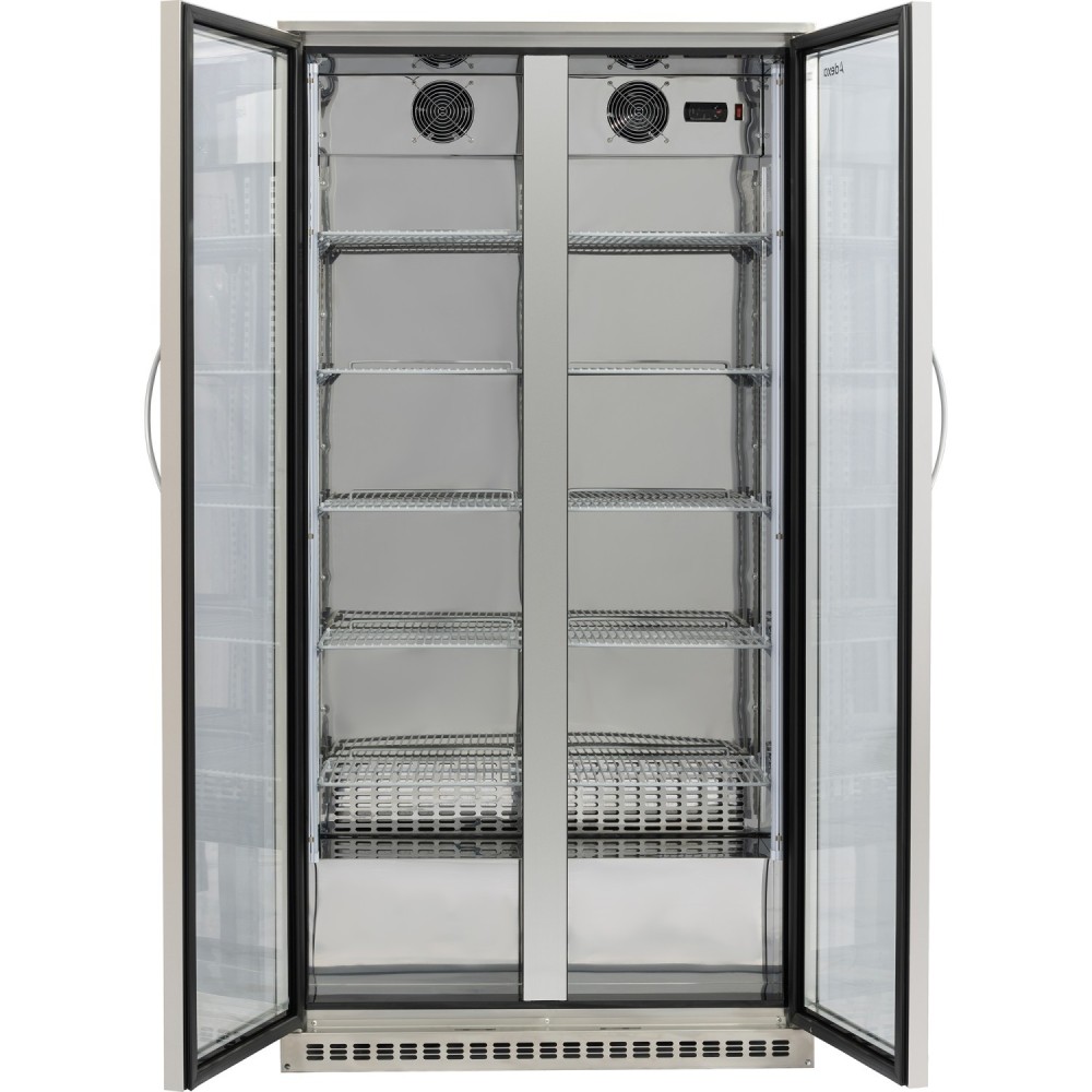 Back bar cooler Double Hinged Door 500 litres Stainless Steel | Stalwart DA-BCSS500G