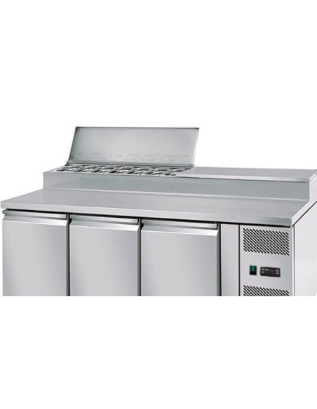 Preparation Counter 3 doors Pizza & Salad Fridge 8 x GN1/3 Pan 1795x700x1085mm | DA-SH37