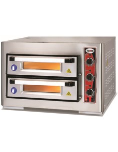 Electric Pizza Oven 2 chambers 620x620mm Capacity 4+4 pizzas at 12&quot 230V/1 phase | DA-PF6262DE