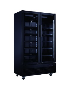 Commercial Bottle cooler Upright 930 litres Ventilated cooling Twin hinged doors Black | Stalwart DA-LG1000BFPBLACK 2