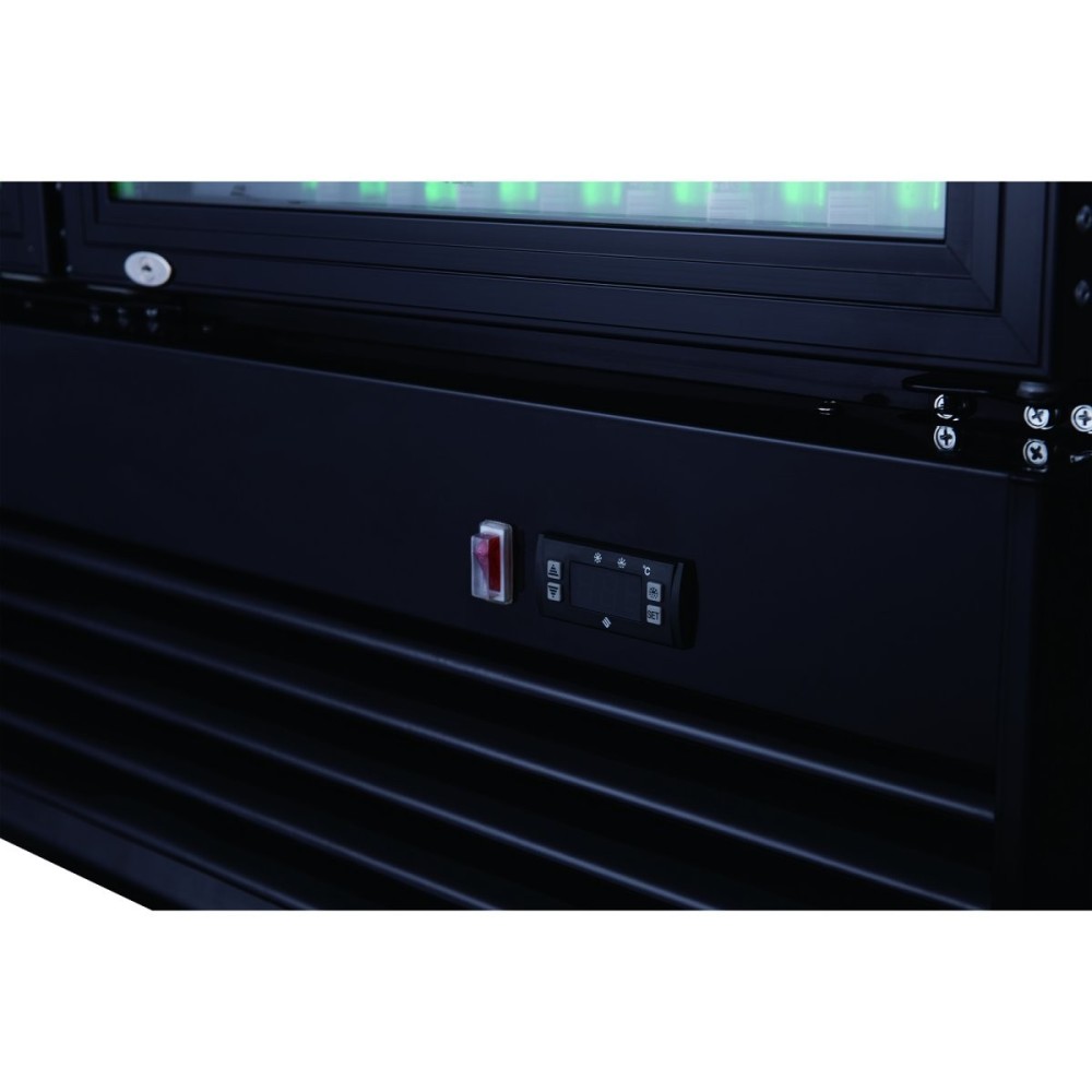 Commercial Bottle cooler Upright 930 litres Ventilated cooling Twin hinged doors Black | Stalwart DA-LG1000BFPBLACK