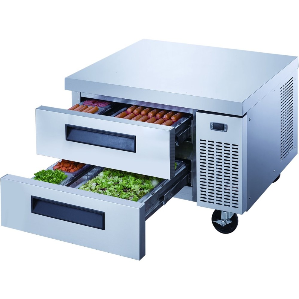 Professional Low Refrigerated Counter / Chef Base 2 drawers 1335x820x635mm | Stalwart DA-DCB52