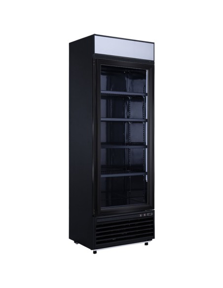 Commercial Display Freezer with Double Glass door 400 litres Black Canopy Light | Stalwart DA-LD500FBLACK
