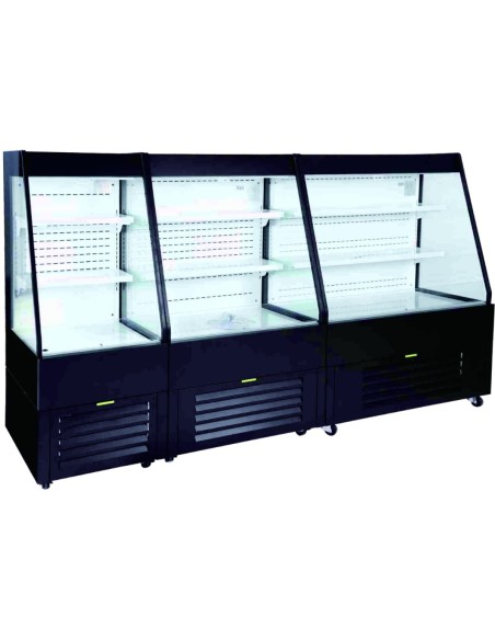 Multi Deck Refrigerator 200 litres with Night Curtain Black 600x700x1540mm | Stalwart DA-LG1000M2W