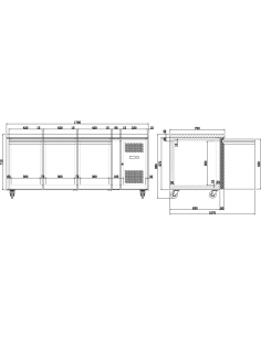 Commercial Freezer counter Ventilated 3 doors Depth 700mm | Stalwart DA-THP3100BT 2