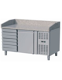 Refrigerated pizza preparation table 1 door 7 neutral drawers | Stalwart DA-THPZ1610TN