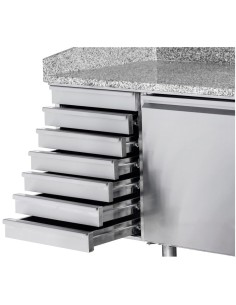 Refrigerated pizza preparation table 1 door 7 neutral drawers | Stalwart DA-THPZ1610TN 2