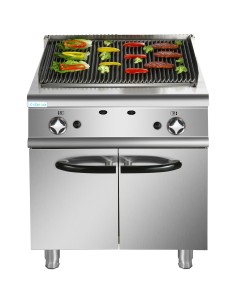 Professional Gas Lava Rock Grill with Cabinet Base 14.4kW 700mm Depth | Stalwart DA-HGL707 2