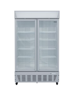 Commercial Display Refrigerator Upright 1020 litres Double Hinged glass door LED canopy Grey | Stalwart DA-SCC1127 2