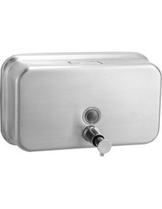 Commercial Wall Mounted Manual Soap Dispenser Brushed Chrome | Stalwart DA-KW7263