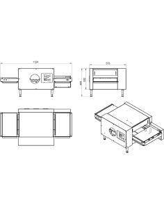 Commercial Conveyor Pizza oven 16 pizzas of 12'' per hour | DA-CP12S 2