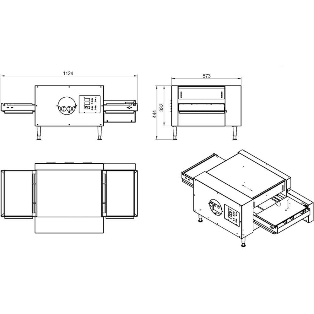 Commercial Conveyor Pizza oven 16 pizzas of 12'' per hour | DA-CP12S