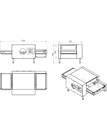 Commercial Conveyor Pizza oven 16 pizzas of 12'' per hour | DA-CP12S