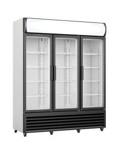 Commercial Triple Bottle cooler Upright 1065 litres Fan assisted cooling Hinged doors Black&White | Stalwart DA-GDR666