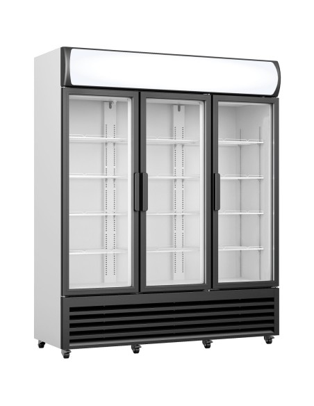 Commercial Triple Bottle cooler Upright 1065 litres Fan assisted cooling Hinged doors Black&White | Stalwart DA-GDR666