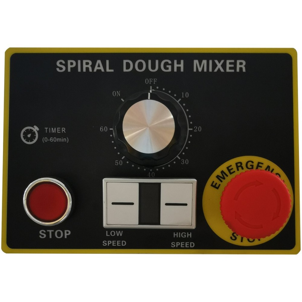 Professional Spiral Dough Mixer 60 litres Fixed head Fixed bowl 2 speeds 380V/3 phase | Stalwart SH60