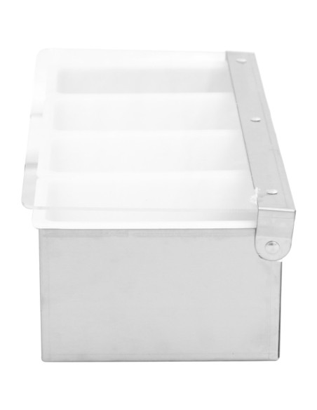 Garnish Tray / Condiment Dispenser with Lid 4 compartments Stainless steel &amp Plastic | Stalwart DA-CHB04