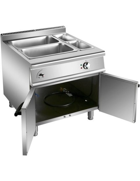 Commercial Electric Bain Marie with Cabinet 2xGN1/1 + 2xGN1/3 6kW 900mm Depth | Stalwart DA-HEB909A