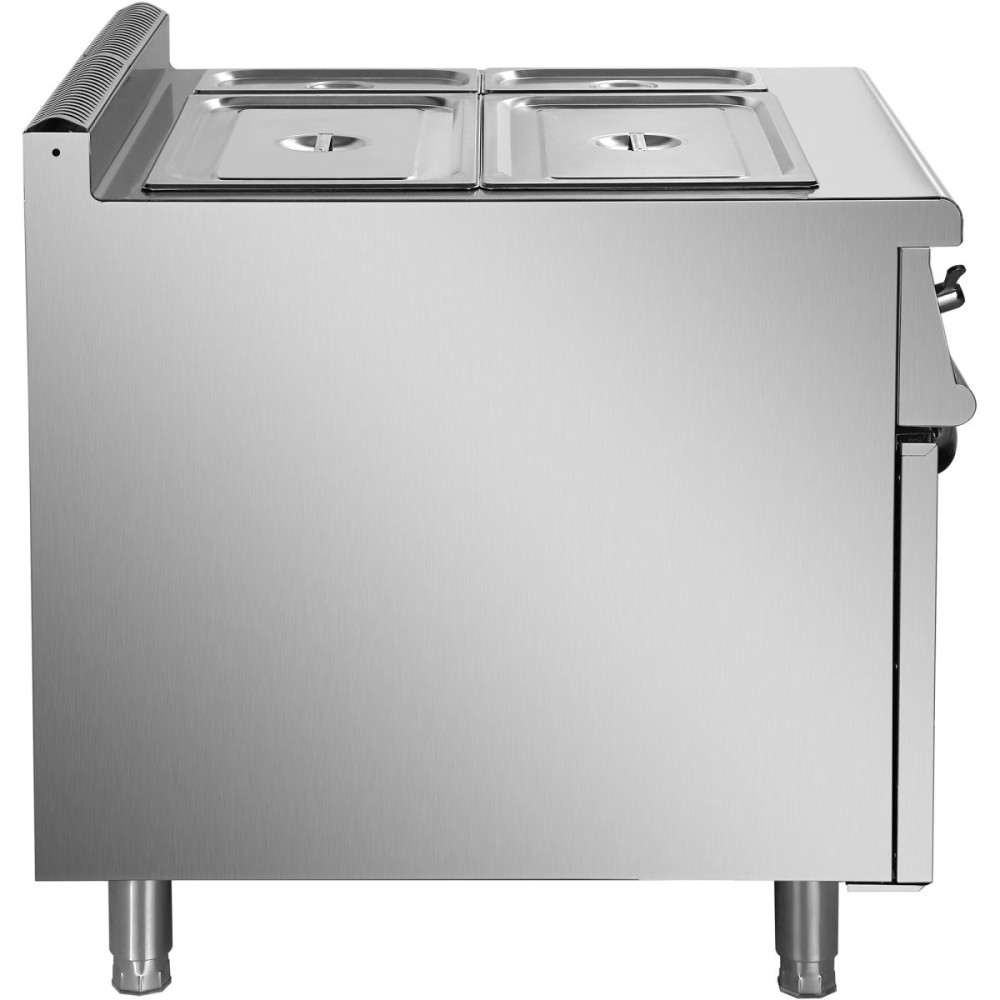 Commercial Electric Bain Marie with Cabinet 2xGN1/1 + 2xGN1/3 6kW 900mm Depth | Stalwart DA-HEB909A